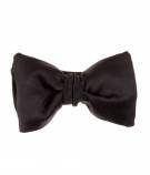 Pre Tie Bow - Black Satin - Silk Satin - 2.75 Inch Butterfly
