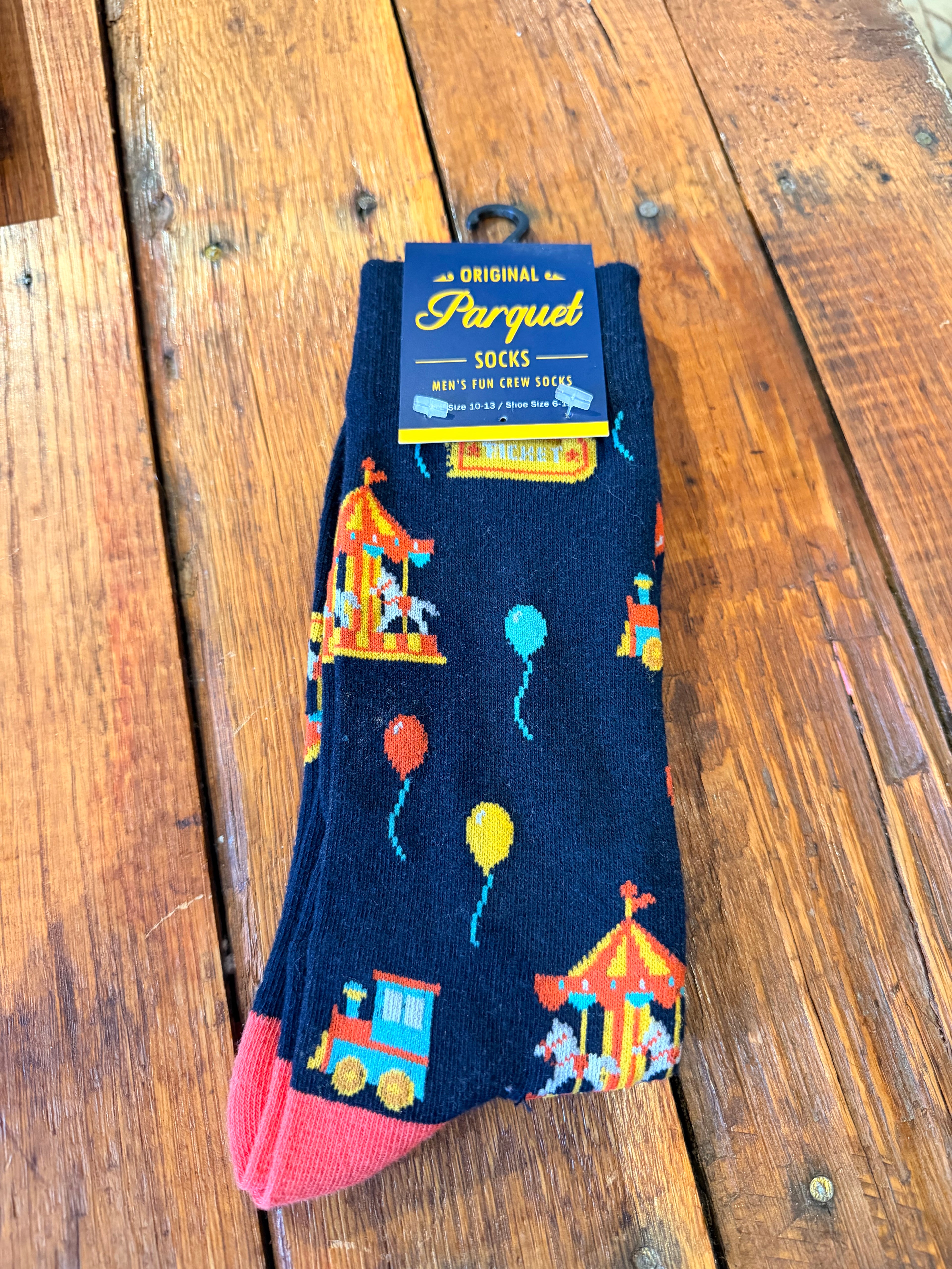 Novelty Socks Amusement Park Parquet