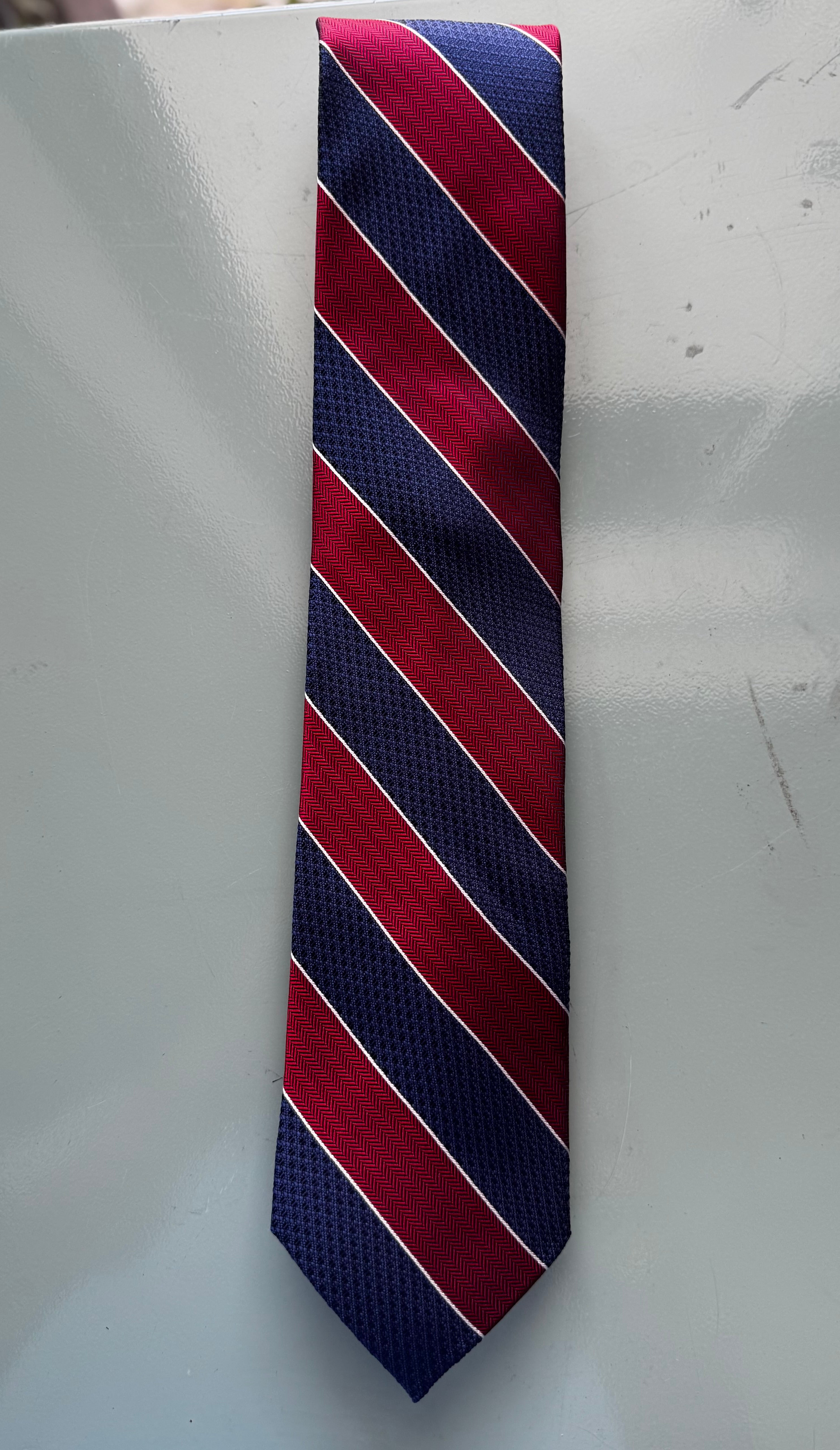 Silk Tie Hand Made Wide Stripe