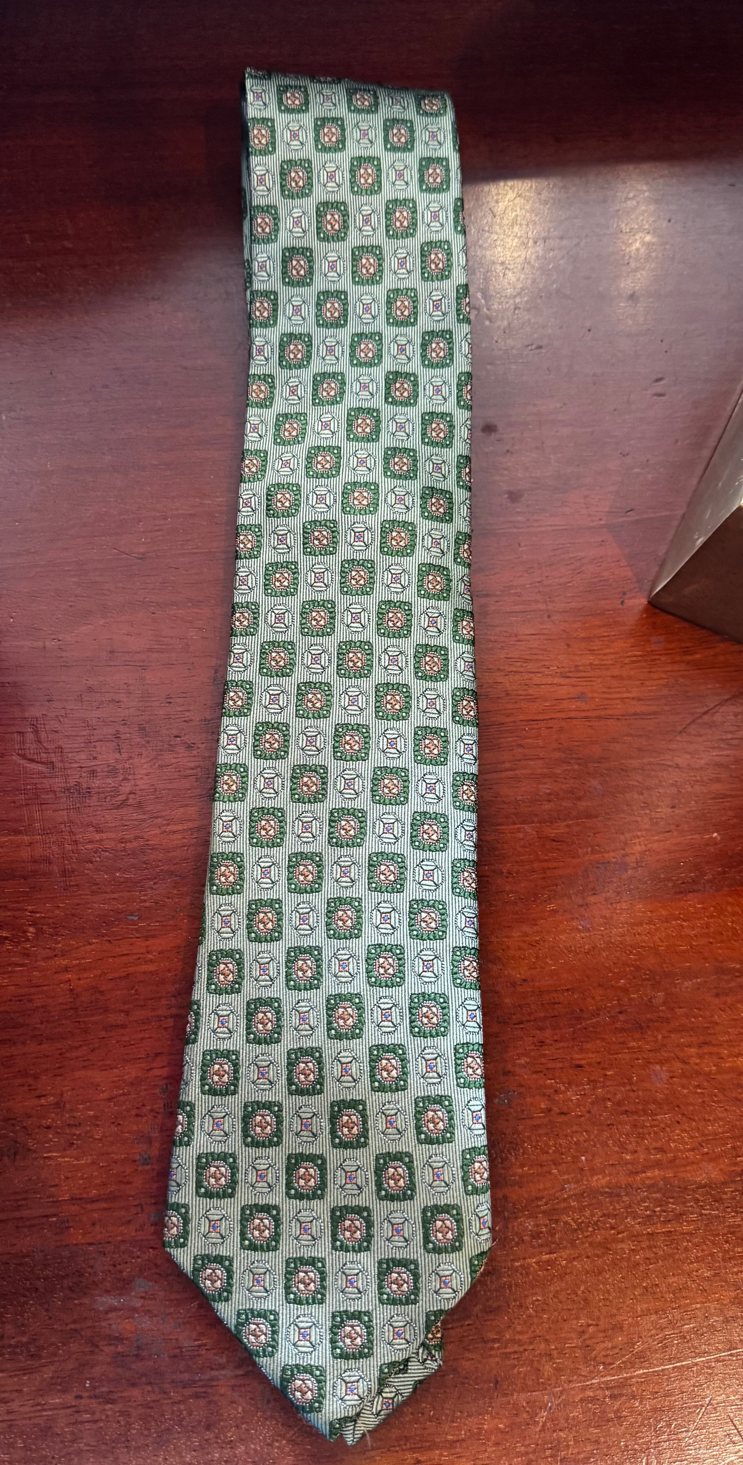 Silk Tie Hand Made Green