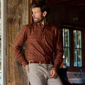 Culver Oxford Shirt  Color: Barnwood Red